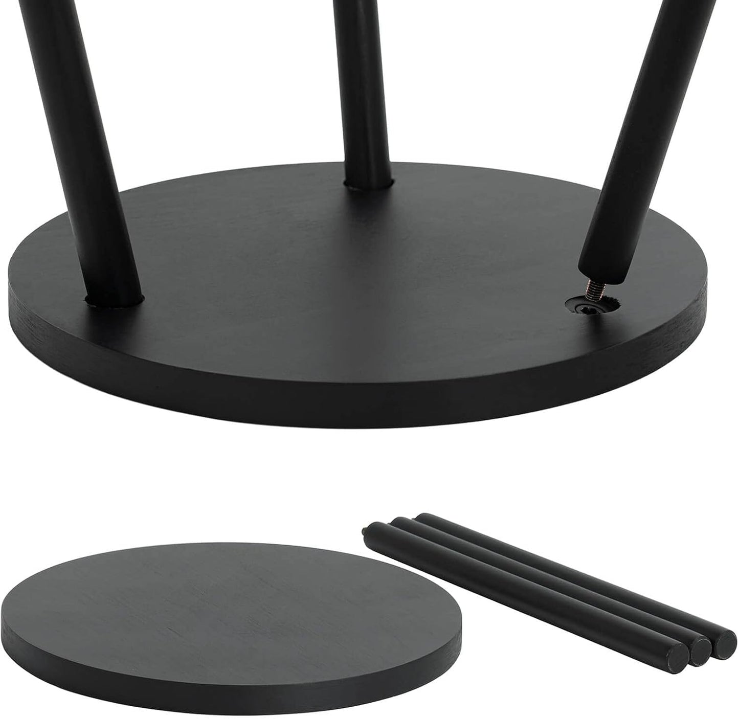 Indoor Plant Stand, Mid Century Wood Plant Stand Tall Plant Table for Flower Pots, Small round Side Table, End Table, Modern Home Décor - Black (Planter Not Included)
