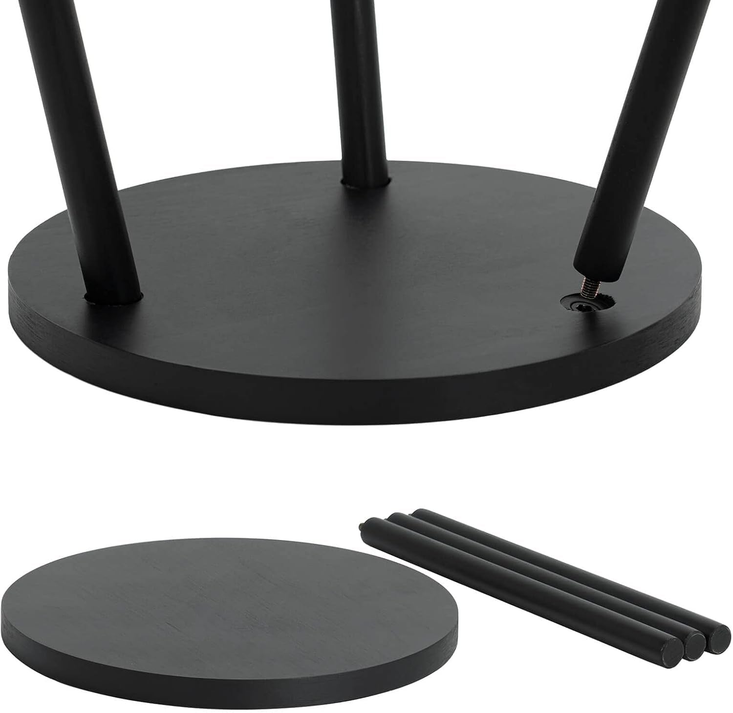 Indoor Plant Stand, Mid Century Wood Plant Stand Tall Plant Table for Flower Pots, Small round Side Table, End Table, Modern Home Décor - Black (Planter Not Included)